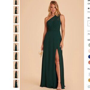 Birdy Grey  Kira Dress With Slit Chiffon Emerald